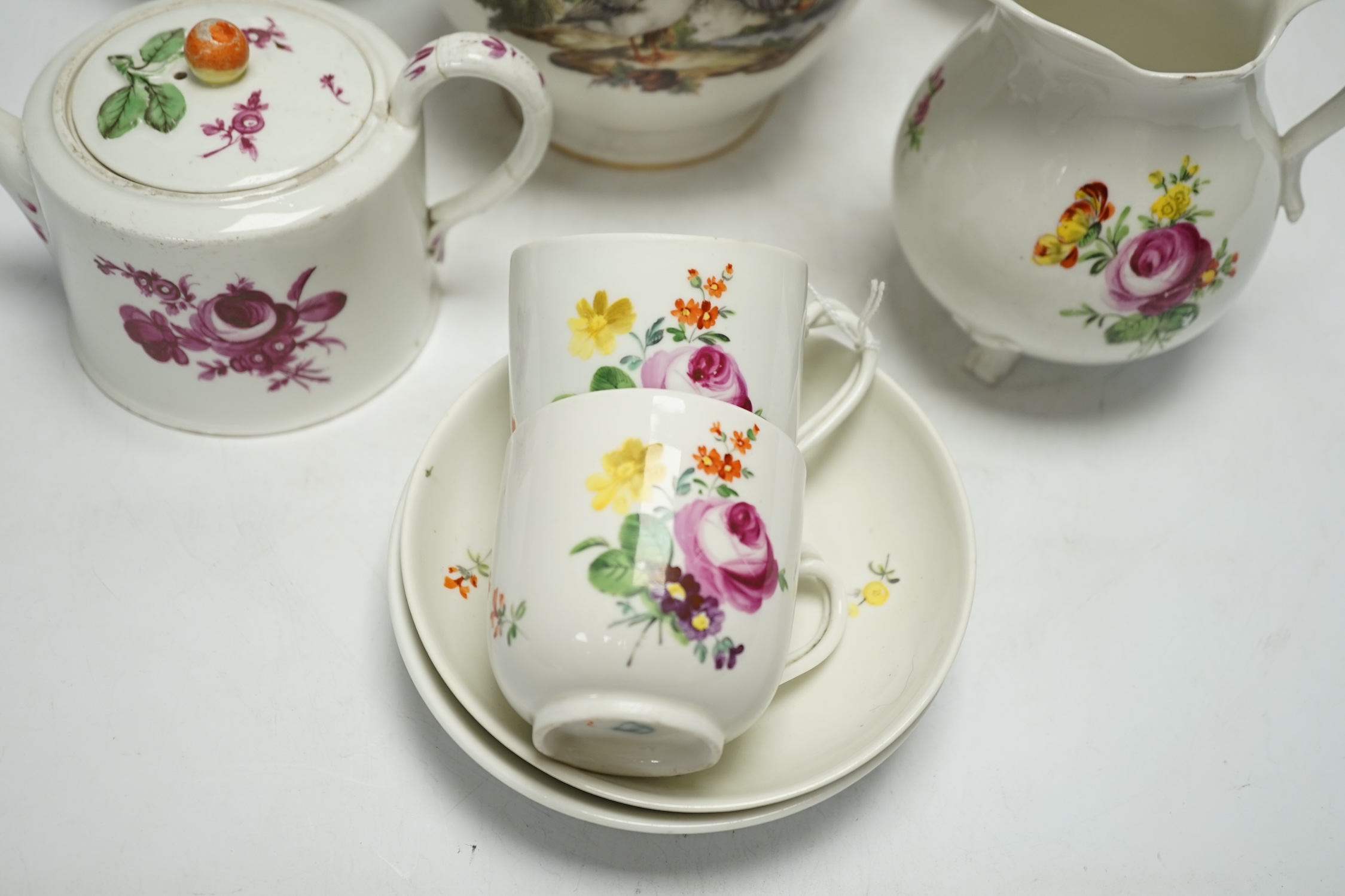 A 19th century Vienna part teaset (6) and three other items, largest 26cm high